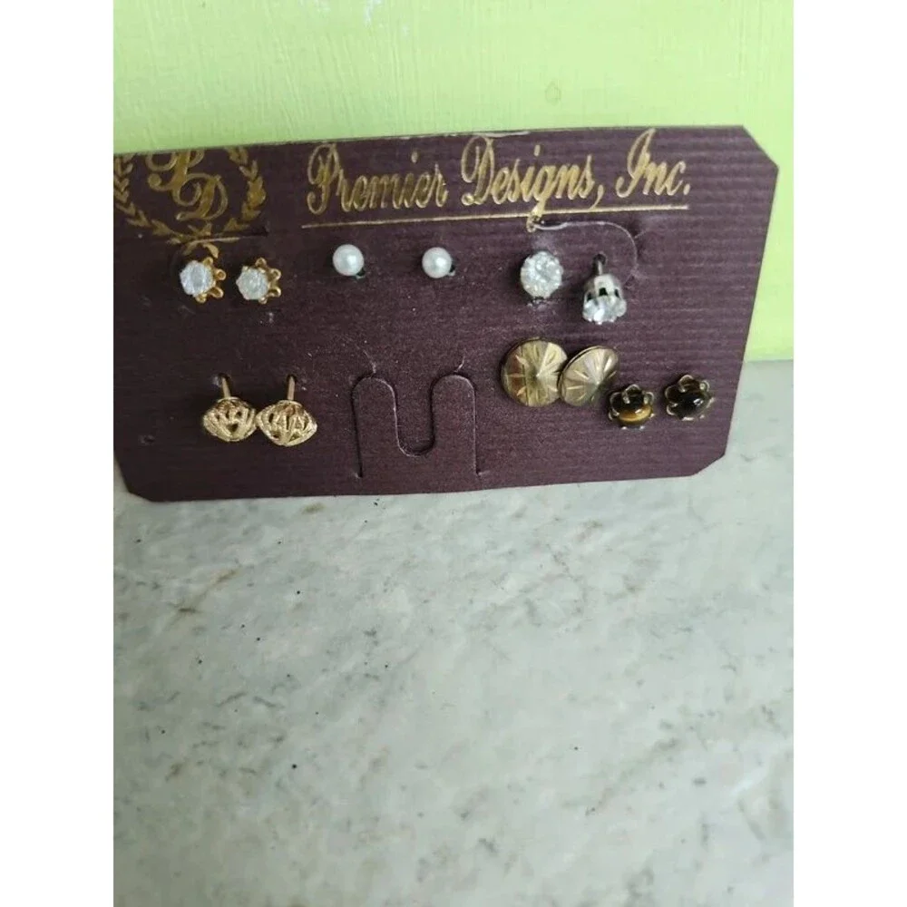 6 pairs earrings tiger eye, crystals and more